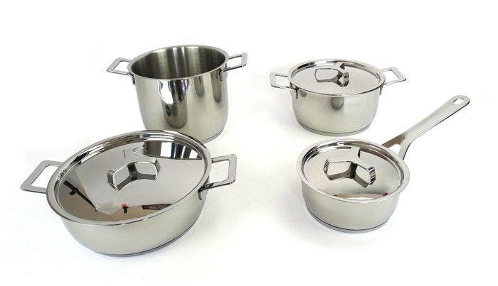 Alessi - Jasper Morrison - Kookpottenset (4) - Pots&Pans -, Antiek en Kunst, Antiek | Meubels | Stoelen en Sofa's