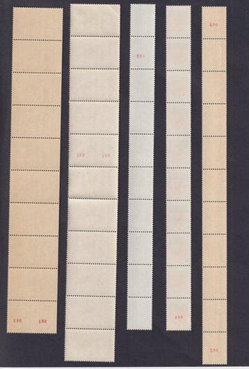 Frankrijk 1965/1984 - Set van 19 banden van roulette van, Gestempeld