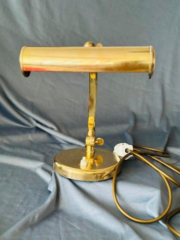 Bureaulamp - Gegoten messing - Messing pianolamp