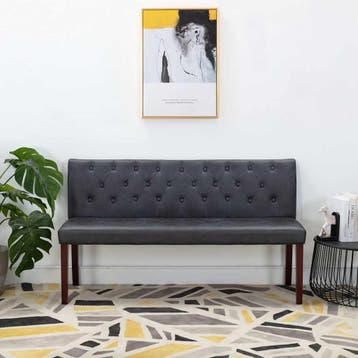 vidaXL Bankje 148,5 cm kunstsuède grijs, Verzenden, Nieuw