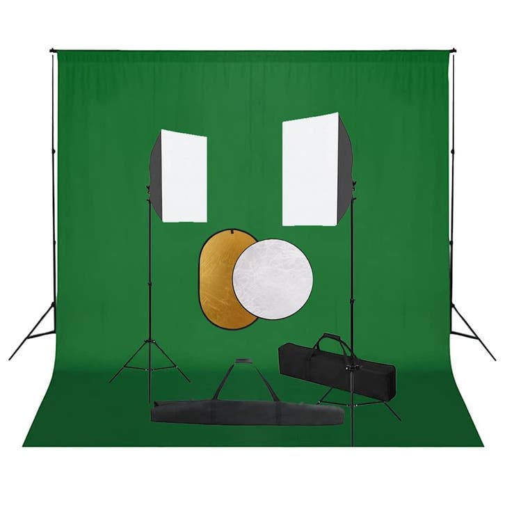 vidaXL Fotostudioset met softboxlampen, achtergrond en, Audio, Tv en Foto, Fotografie | Fotostudio en Toebehoren, Nieuw, Verzenden