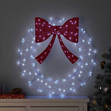 vidaXL Krans 60 LEDs Koudwit 76 x 76 x 8,5 cm Acryl, Verzenden, Nieuw