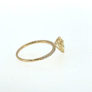 Zonder minimumprijs - Ring - 14 karaat Geel goud - 1.09ct., Handtassen en Accessoires, Ringen, Nieuw