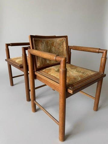 Fauteuil - Hout, Fluweel - Set van vier Franse, Antiek en Kunst