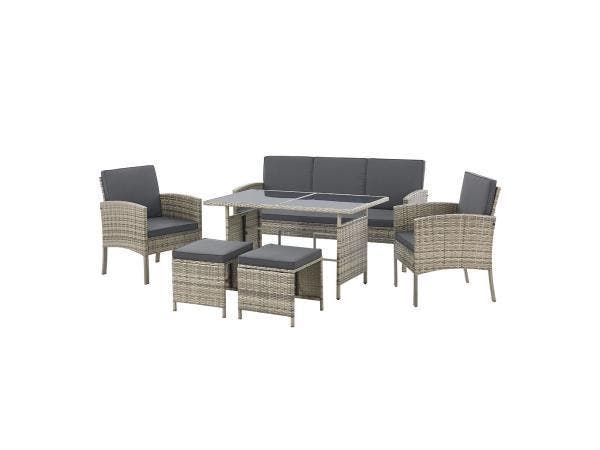 Veiling - Loungeset / Tuinset Turijn - 7 personen - Polyrota, Tuin en Terras, Tuinsets en Loungesets, Nieuw