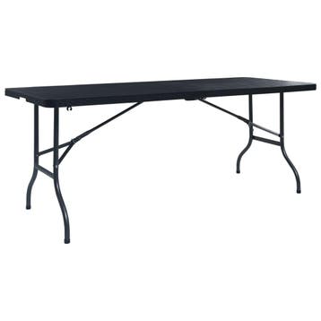 vidaXL Tuintafel inklapbaar 180x75x72 cm HDPE en kunstrattan, Verzenden, Nieuw