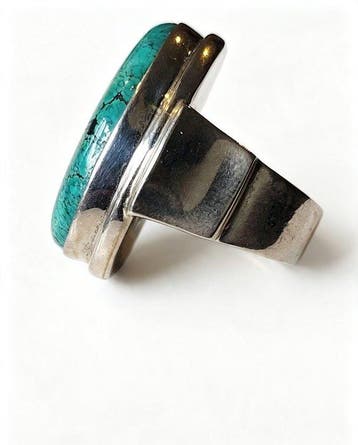 Bague tendance - États-Unis Grande bague en turquoise à