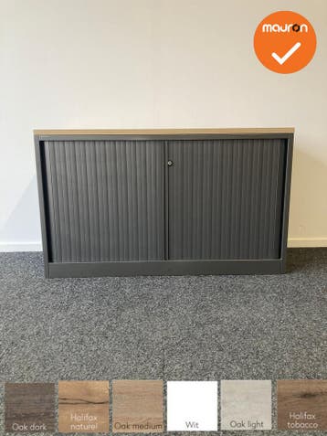 Roldeurkast - Ahrend - 74x120x45cm - Antraciet met antraciet, Ophalen of Verzenden, Kast