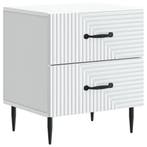 vidaXL Nachtkastje met lade Wit 43 x 34,5 x 47,5 cm Bewerkt, Verzenden