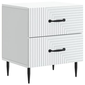 vidaXL Nachtkastje met lade Wit 43 x 34,5 x 47,5 cm Bewerkt, Verzenden, Nieuw