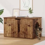vidaXL Kattenhuis Oudhout 85 x 55 x 50,5 cm Bewerkt hout, Dieren en Toebehoren, Katten-accessoires, Verzenden, Nieuw