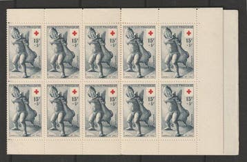 France 1955 - Carnet Croix Rouge, N° 2004, bloc de timbres