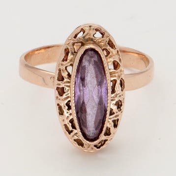 Ring - 14 karaat Roségoud - Korund