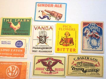Themacollectie - Een verzameling Matchbox-labels + vintage