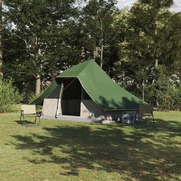 vidaXL Tipi Tent 10-persoons Groen taft, Verzenden