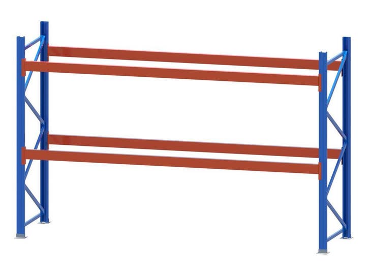 Palletstelling - 2 staanders 2500x1100mm - Tot. lengte: 3m95, Zakelijke goederen, Kantoor en Winkelinrichting | Magazijn, Stelling en Opslag