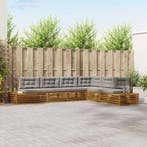 vidaXL Buiten bank set met kussen 6 Stuk Natuurlijk en Licht, Verzenden