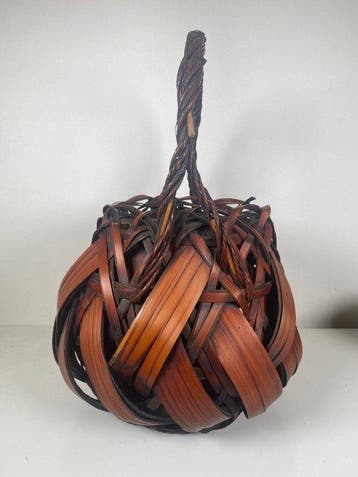 Ikebana vaas - Rattan, Bamboe - Japan - Vintage Ikebana Mand, Antiek en Kunst