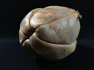 Ballon de rugby, Ballon de rugby en cuir véritable vintage /