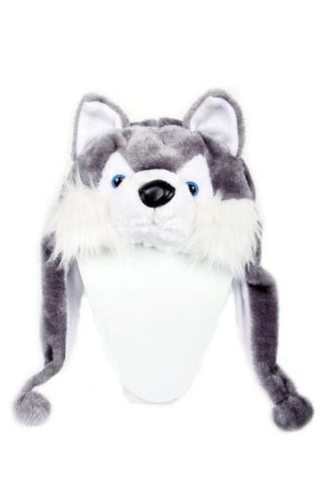 KIMU® Muts Flappen Grijze Husky Laplander met Oortjes Wolf H, Ophalen of Verzenden