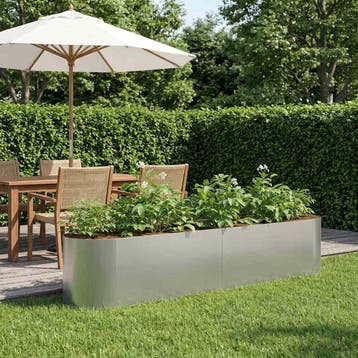 vidaXL Verhoogde Tuinbak Gegalvaniseerd staal 200 x 40 x 40, Verzenden