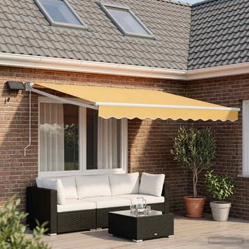 vidaXL Handbediende luifel met LEDs Zand 100% Polyester en, Verzenden