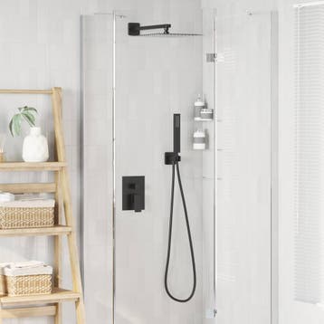 vidaXL Verborgen Douche Systeem (Vierkant) Zwart Roestvrij, Verzenden, Nieuw