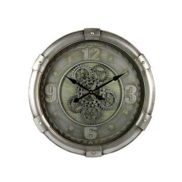 Non-branded Wandklok Darlington 62 cm Staal Zilver, Huis en Inrichting, Ophalen of Verzenden, Nieuw