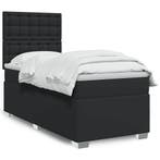 vidaXL Boxspring met matras kunstleer zwart Single, Verzenden