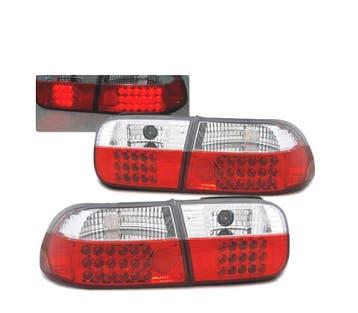 FEUX ARRIÈRE HONDA CIVIC 91-95 2D 4 LED ROUGE BLANC, Verzenden