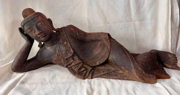 Buddha reclinato – Birmania - Sculpture - Myanmar/Birmanie, Antiquités & Art