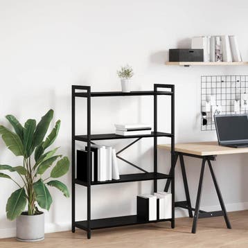 vidaXL Boekenplank 80 x 30 x 120 cm Bewerkt hout Zwart Eiken, Verzenden