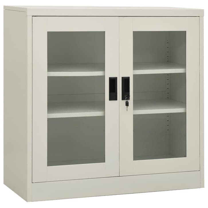 vidaXL Kantoorkast 90x40x90 cm staal lichtgrijs, Huis en Inrichting, Kasten | Overige, Nieuw, Verzenden