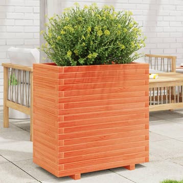 vidaXL Plantenbak 70x40x72,5 cm massief grenenhout wasbruin, Verzenden, Nieuw