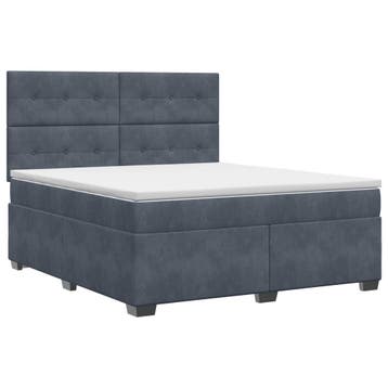 vidaXL Boxspringbed met matras Donkergrijs 140 x 190 cm, Verzenden, Nieuw