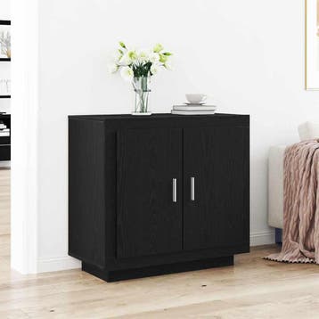 vidaXL Dressoir Zwart Eiken 80 x 40 x 75 cm Bewerkt hout, Verzenden, Nieuw