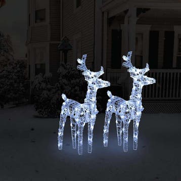 vidaXL Kerstrendieren 2 st 80 LEDs acryl koudwit, Verzenden, Nieuw