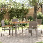vidaXL Tuin Eettafel Set 5 pcs Grijs poly rattan, Verzenden, Nieuw