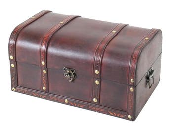 HMF Schatkist van Hout, Kleine Schatkist met Vintage Meta..., Ophalen of Verzenden, Nieuw