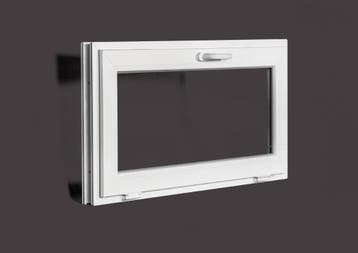 PVC kiep b125xh80 cm Wit, Ophalen of Verzenden, Gevelraam of Ruit