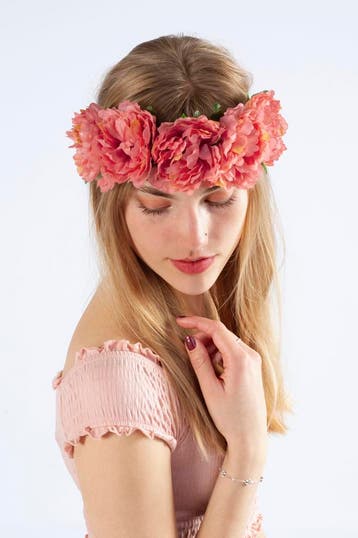 Bloemenkrans Haar Pioenrozen Roze Oudroze Bloemen Haarband D, Ophalen of Verzenden, Nieuw