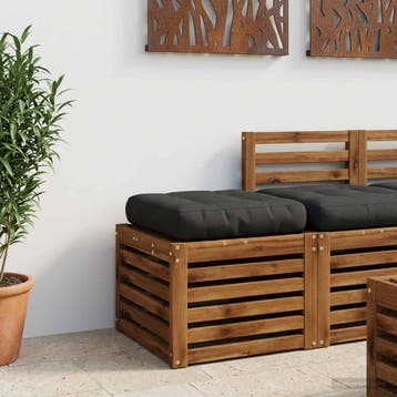 vidaXL 1-Piece Zitkussen VIANEN 100% Polyester Zwart 50 x 50, Verzenden, Nieuw