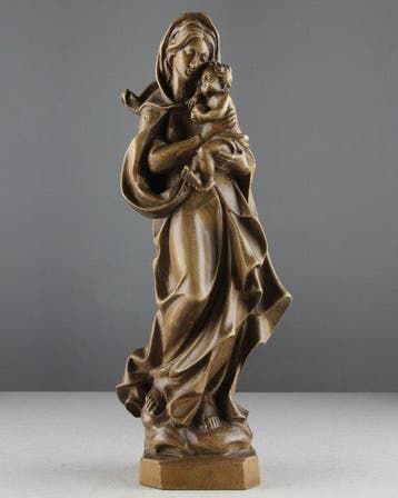 sculptuur, Madonna and Child - 29 cm - Lindehout