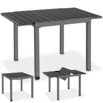 Tuintafel Inca aluminium, uitschuifbaar, houtlook - zwart, Verzenden, Nieuw