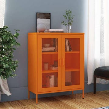 vidaXL Opbergkast 80x35x101,5 cm staal oranje, Verzenden