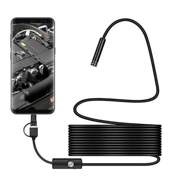 Endoscoop Camera 1 Meter - 7mm Inspectie Semi Flexibel Kabel, Verzenden, Nieuw