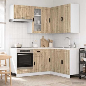 vidaXL Keukenblok PORTO 8 st Sonoma Eiken Bewerkt hout, Verzenden, Nieuw