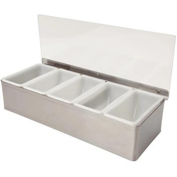 Garneerunit | RVS | 5x 0.57L | 384x151x94(h)mm Beaumont, Verzenden