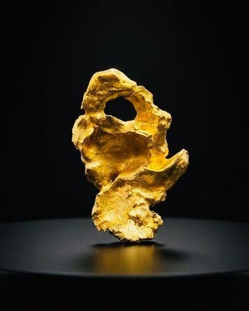 Goud Goud nugget - Hoogte: 28.6 mm - Breedte: 17.45 mm-