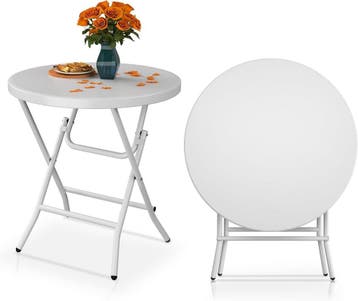 Witte tuintafel 80cm | Retour deal | Snel weg = plezant, Jardin & Terrasse, Verzenden